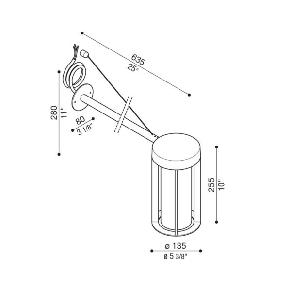 Sieninis lauko šviestuvas LULA UP BRACKET 500 3000K 12W LL15308B3 dimeriuojamas - Sieniniai lauko šviestuvai