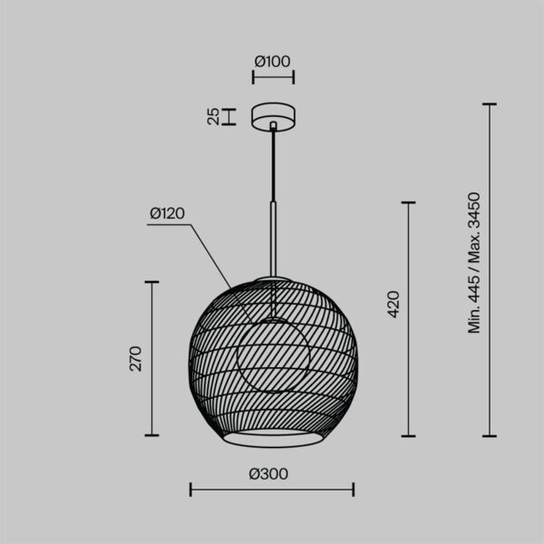 Pakabinamas šviestuvas CANE MOD204PL-01BG1 - Pakabinami šviestuvai