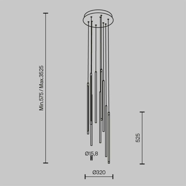 Pakabinamas šviestuvas LIGHT STICK 3000K 46W MOD236PL-L54B3K dimeriuojamas - Pakabinami šviestuvai