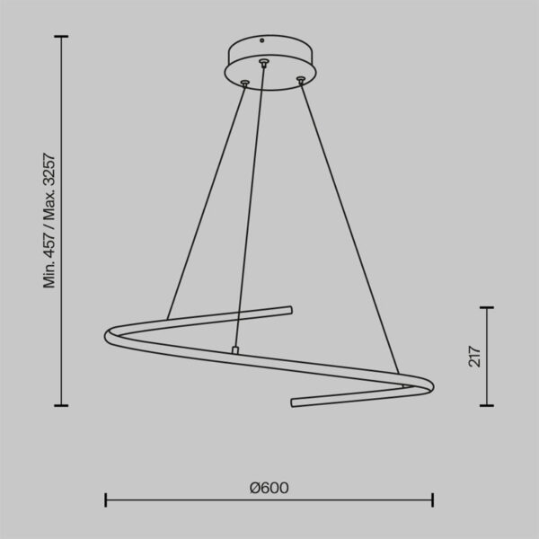 Pakabinamas šviestuvas CURVE 2600-3500K 31W MOD242PL-L33BK - Vidaus šviestuvai