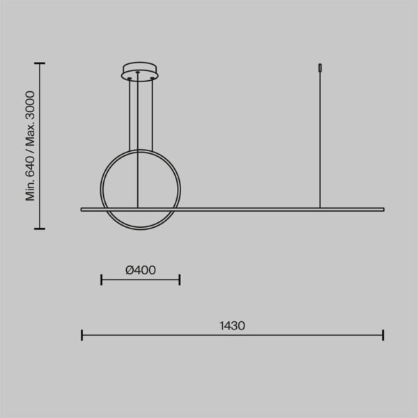 Pakabinamas šviestuvas HALO 2600-3500K 40W MOD247PL-L49BSK - Pakabinami šviestuvai