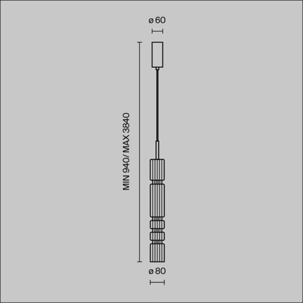 Pakabinamas šviestuvas ORDO 3000K 12W MOD272PL-L12B3K - Pakabinami šviestuvai