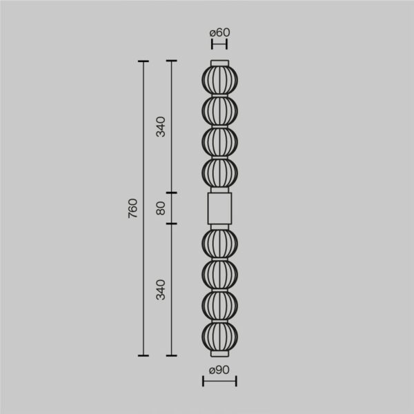 Sieninis šviestuvas AMULET 3000K 19W MOD555WL-L13G3K - Sieniniai šviestuvai