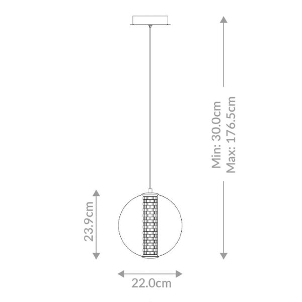 Pakabinamas šviestuvas ATOMO 3000K 9W QN-ATOMO-1P-BG dimeriuojamas - Pakabinami šviestuvai