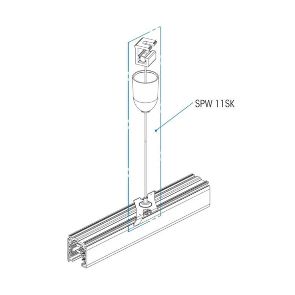 Bėgelių pakabinimo komplektas GLOBAL PRO 5M SPW11WLC-2/5M - Bėginė apšvietimo sistema (trifazė)