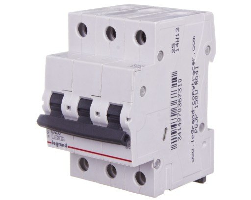 419237,automatinis išjungiklis , 3P, 25A, 6 kA, C,LEGRAND - Automatai, Elektros instaliacija